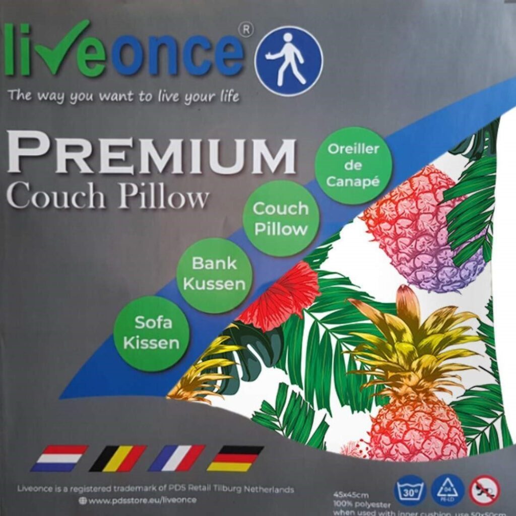 Vierkante tuin-sierkussens tropisch Nice 45x45cm