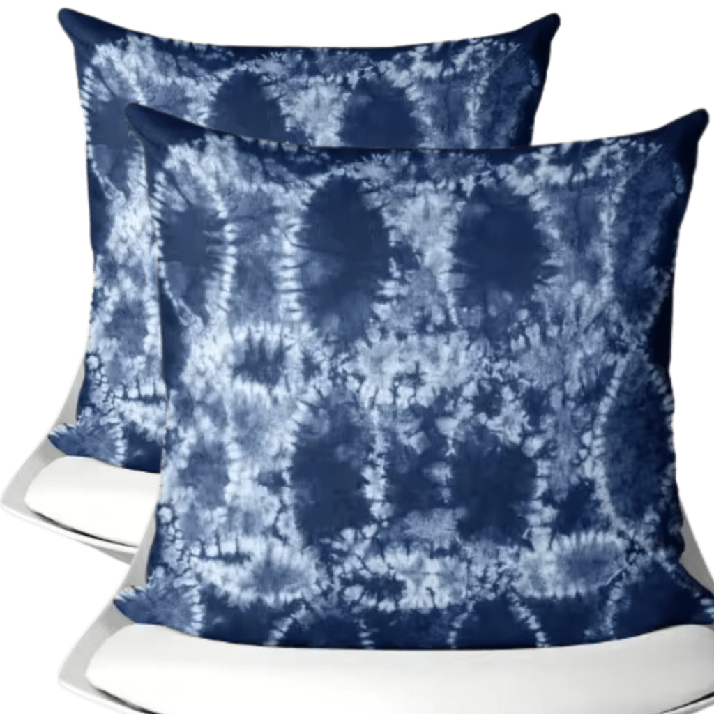 buitenkussen hoes 2stuks blauw-wit design3