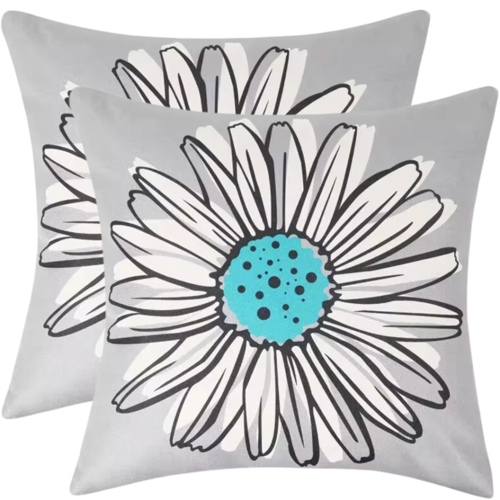 buitenkussen hoes 2stuks 45x45 art bloemen design10