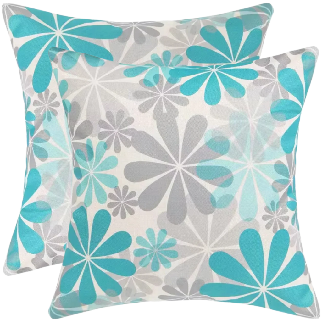 buitenkussen hoes 2stuks 45x45 art bloemen design11