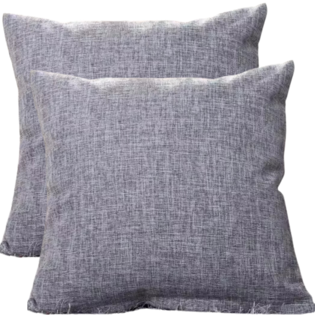 Sierkussenhoes set van 2 Stiks 45x45 Rustig Grijs Linnen Look Effen