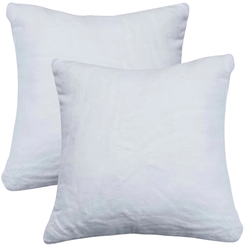 Sierkussenhoes Set van 2st Imitatie Bont 60x60cm Wit